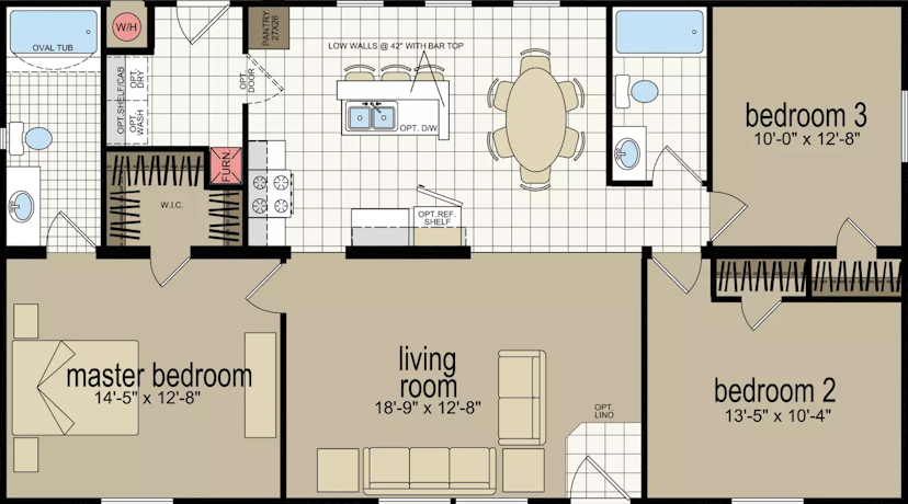 Redman 4483b floor plan cropped home features