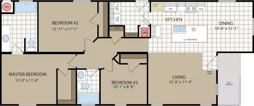 Redman 3563d floor plan cropped home features
