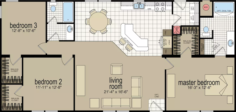 Redman 4563m floor plan cropped home features