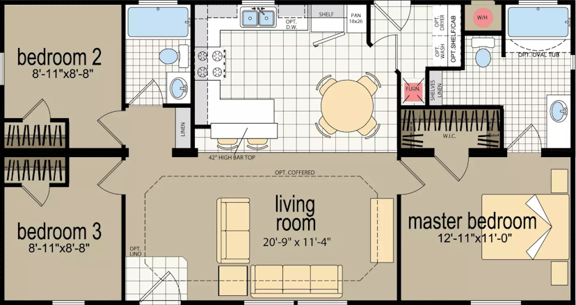 Redman 3443r floor plan cropped home features